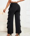 Kadın Yüksek Bel Yanları Volanlı Cepli Sandy Pantolon