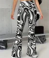 Kadın Yüksek Bel Zebra Desenli Tayt