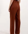 Kahverengi Yüksek Bel Kumaş Pantolon 6612