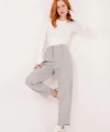 Kapama Cep Detaylı Gri Pantolon