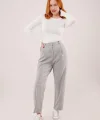 Kapama Cep Detaylı Gri Pantolon