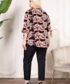 Kapri Kol Püsküllü Bluz  Desenli