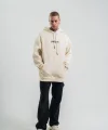 Kapşonlu Double Oversize Dijital Patchli SweatShirt - Krem