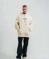 Kapşonlu Double Oversize Dijital Patchli SweatShirt - Krem