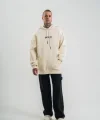 Kapşonlu Double Oversize Dijital Patchli SweatShirt - Krem