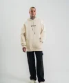 Kapşonlu Double Oversize Dijital Patchli SweatShirt - Krem