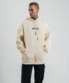 Kapşonlu Double Oversize Dijital Patchli SweatShirt - Krem
