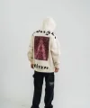 Kapşonlu Double Oversize Dijital Patchli SweatShirt - Krem