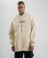 Kapşonlu Double Oversize Dijital Patchli SweatShirt - Krem
