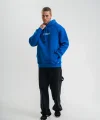 Kapşonlu Double Oversize Dijital Patchli SweatShirt - Mavi