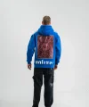 Kapşonlu Double Oversize Dijital Patchli SweatShirt - Mavi