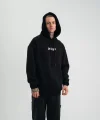 Kapşonlu Double Oversize Dijital Patchli SweatShirt - Siyah