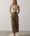 Kemer Pens Detaylı Pantolon - Haki