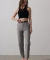 Kemerli Havuç Pantolon - Gri