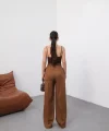 Keten Kemerli̇ Ve Dökümlü Palazzo Pantolon (Kemer Dahi̇l)