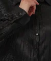 Kırışık Saten Gömlek 20316 - Siyah