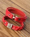 Kırmızı Renk Deri Erkek Bileklik Kombin