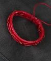 Kırmızı Renk İpli Yeni Sezon Deri Erkek Bileklik