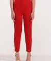Kırmızı Yüksek Bel Kumaş Pantolon 6650