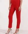 Kırmızı Yüksek Bel Kumaş Pantolon 6650