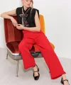 Kırmızı Yüksek Bel Palazzo Pantolon 6646