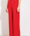 Kırmızı Yüksek Bel Palazzo Pantolon 6646