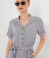 Kısa Kol Ayrobin Tulum 7030 - Gri