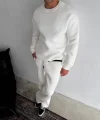 Kışlık Bisiklet Yaka Basic Eşofman Takım - Beyaz