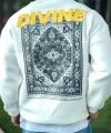 Kışlık Bisiklet Yaka Baskılı SweatShirt - Beyaz