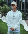 Kışlık Bisiklet Yaka Ön Ve Arka Baskılı SweatShirt - Beyaz