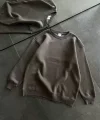 Kışlık Bisiklet Yaka Üç İplik Basic SweatShirt - Füme