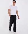 Kışlık Dabıl Kumaş Basic Eşofman Pantolon - Siyah