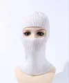 Kışlık Kar Maske Dokuma Triko Bere - Beyaz
