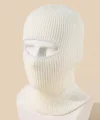 Kışlık Kar Maske Dokuma Triko Bere - Beyaz