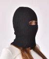 Kışlık Kar Maske Dokuma Triko Bere - Siyah