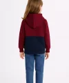 Kız Çocuk Kapüşonlu Kanguru Çepli Parçalı SweatShirt - Renkli
