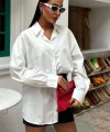 Klasik Oversize Poplin Gömlek 3421