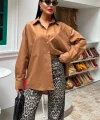 Klasik Oversize Poplin Gömlek 3421