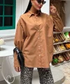 Klasik Oversize Poplin Gömlek 3421