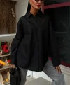Klasik Oversize Poplin Gömlek 3421