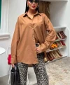 Klasik Oversize Poplin Gömlek 3421