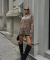Klohe Leopar Desenli Gömlek 3400