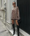 Klohe Leopar Desenli Gömlek 3400