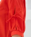 Kol Detaylı Kırmızı Crop Gömlek 20246