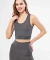 Kolsuz Dalgiç Baskılı Crop - Füme