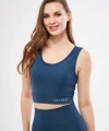 Kolsuz Sporcu Baskılı Crop - Turkuaz