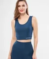Kolsuz Sporcu Baskılı Crop - Turkuaz