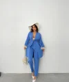 KOLUCU PÜSKÜL KİMONO TAKIM - Mavi