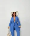 KOLUCU PÜSKÜL KİMONO TAKIM - Mavi