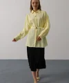 Kuşak Detaylı Tunik Gömlek - Sarı